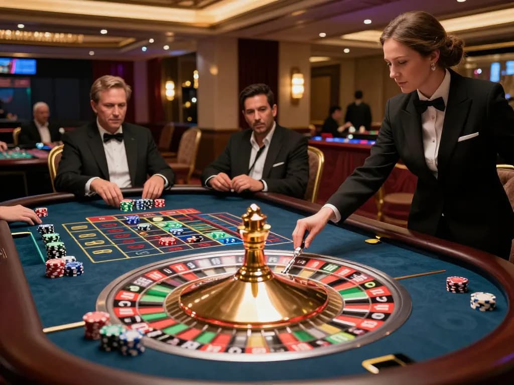 Experience Pragmaticplay roulette with croupier spinning the wheel as players eagerly anticipate their bets.
