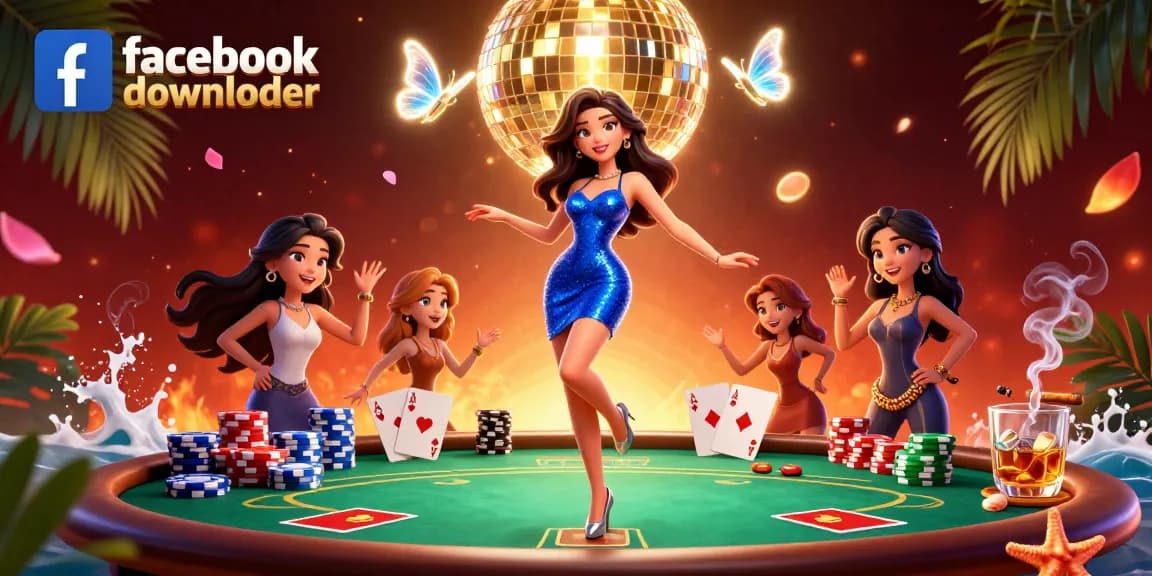Download high-quality videos with facebook downloader, showcasing vibrant casino elements and gaming action.