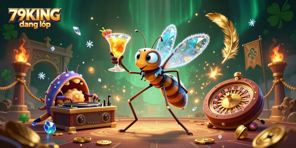 Experience the vibrant excitement of 79KING đăng nhập with a lively casino scene featuring unique characters and dynamic gameplay elements.