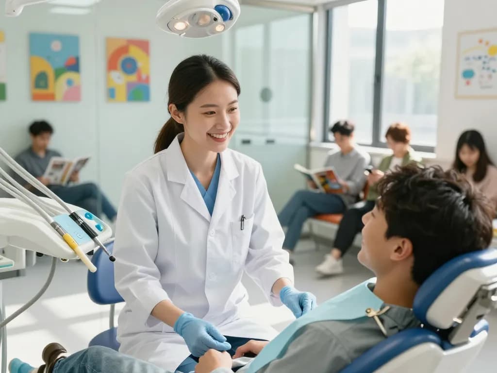 Kaizen Dental's welcoming environment showcasing a dentist engaging with a patient, ensuring comfort and care at https://kaizendental.com.my/.