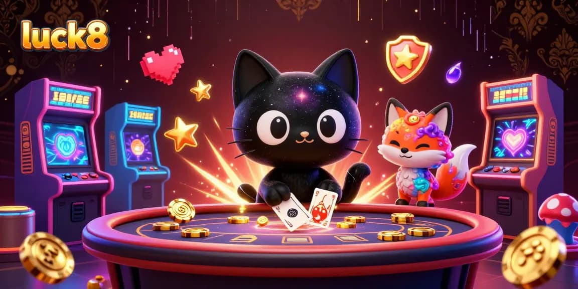 Experience luck8's cosmic casino with vibrant characters and rich gaming elements.