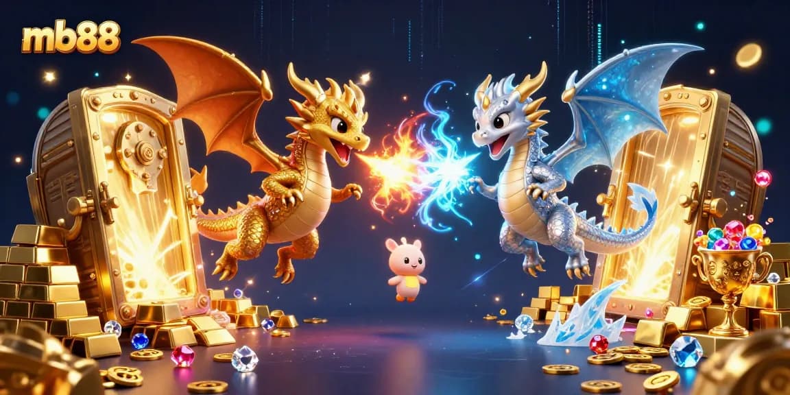 mb88 tham gia trò chơi sòng bạc với các rồng vàng và bạc trong thế giới huyền ảo.