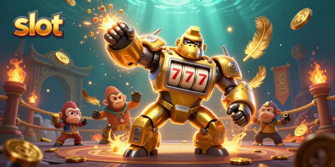 Spin the slot machine with stunning golden visuals and energetic characters for big jackpots.