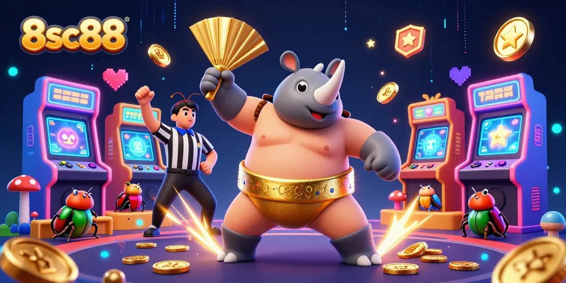 Experience thrilling 8sc88 casino action with vibrant characters and colorful gaming elements.