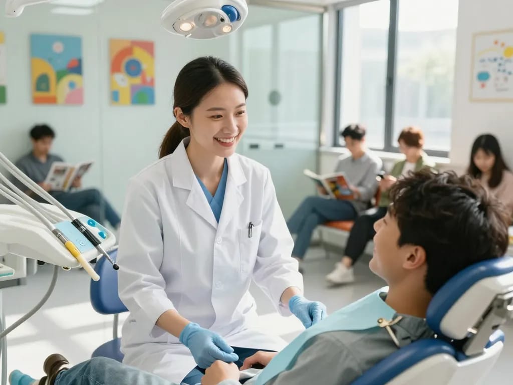 Kaizen Dental's welcoming environment showcasing a dentist engaging with a patient, ensuring comfort and care at https://kaizendental.com.my/.