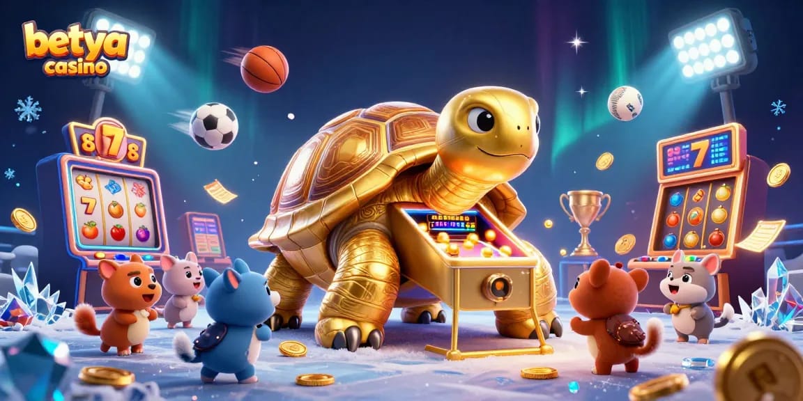 Experience the excitement of betya casino with 3D animated characters and slot game elements in action.