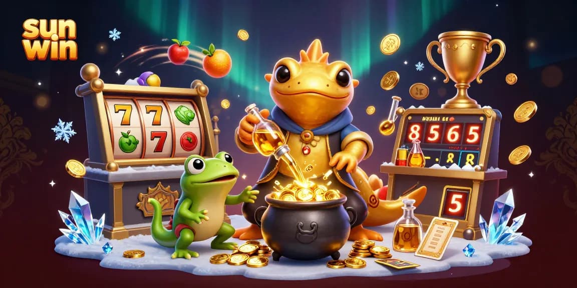 Experience the thrill of sun win with dynamic slots, golden coins, and captivating casino elements.