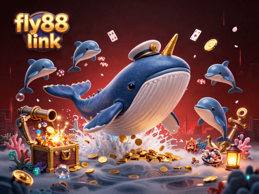 Experience the excitement with the fly88 link as playful dolphins and treasure fill the sea