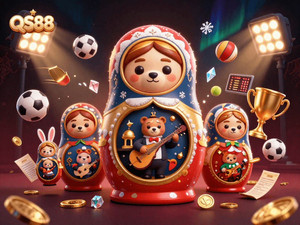Maximize your wins at QS88 with our engaging 3D illustration of interactive casino fun.