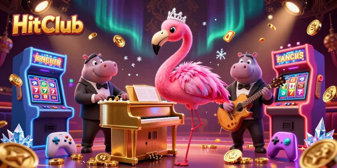 HitClub showcases vibrant gameplay with colorful gaming elements and lively characters in a dynamic casino atmosphere.