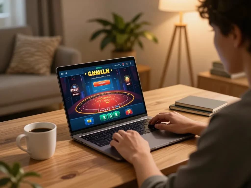 Engaging gameplay experience link vào alo8 at home with warm ambiance and online casino setup.
