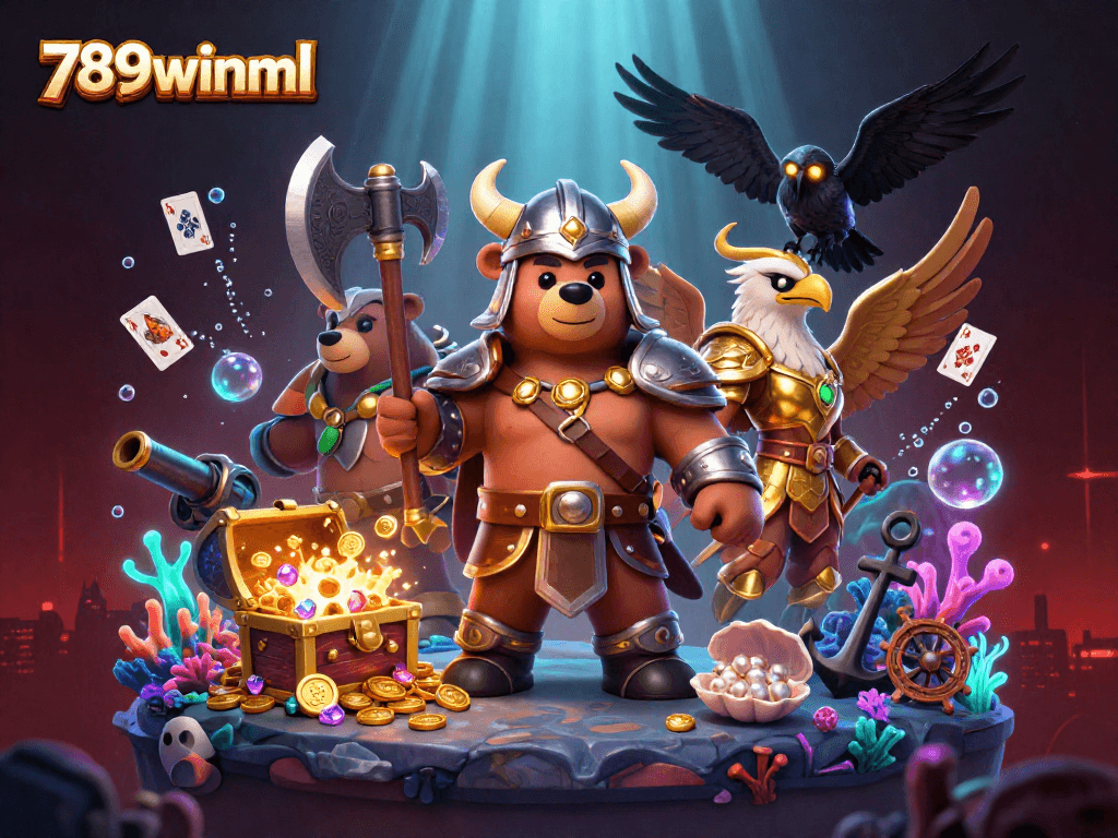Experience thrilling 789winml adventures with Viking characters and exploding treasure in a vibrant casino scene.