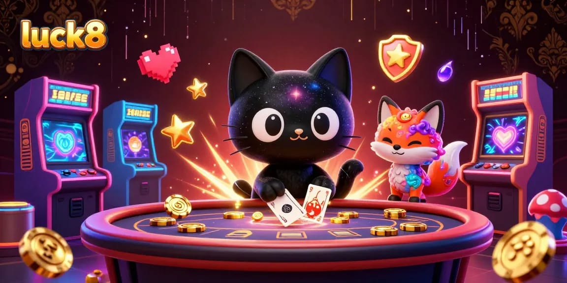 Experience luck8's cosmic casino with vibrant characters and rich gaming elements.