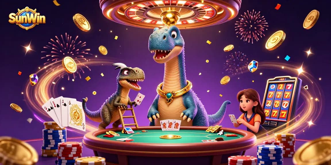 Spin the reels and win big with SunWin's 3D casino experience featuring exciting characters and games.