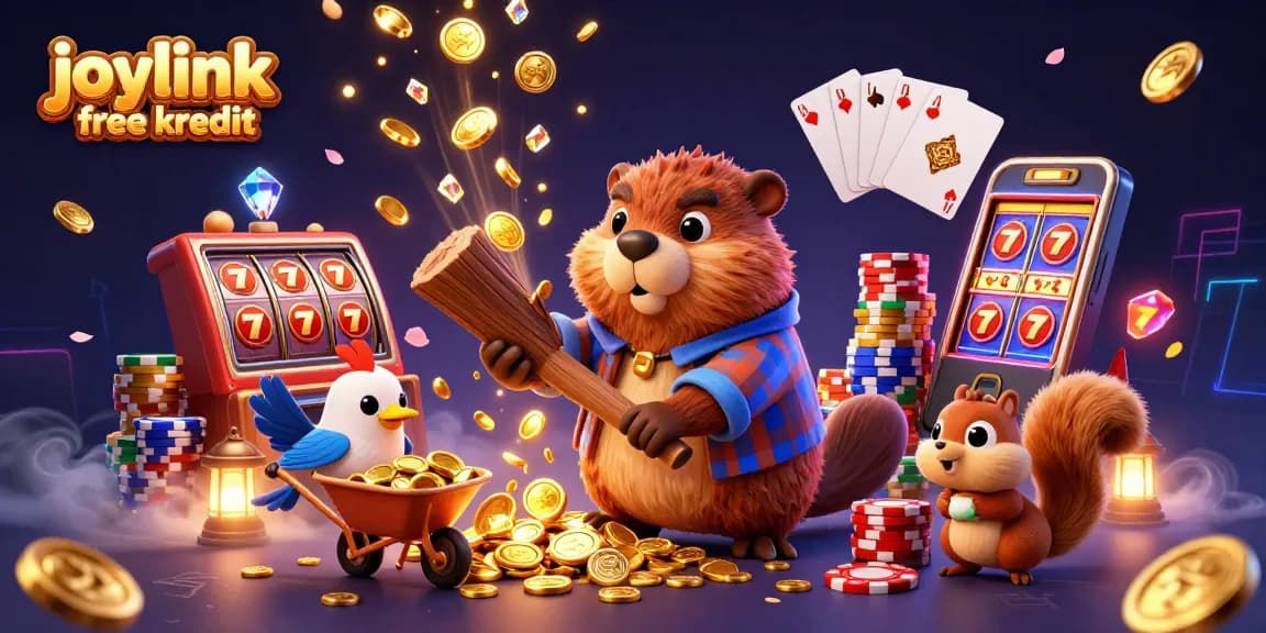 Engage with joylink free kredit by spinning slots in a vibrant casino scene.