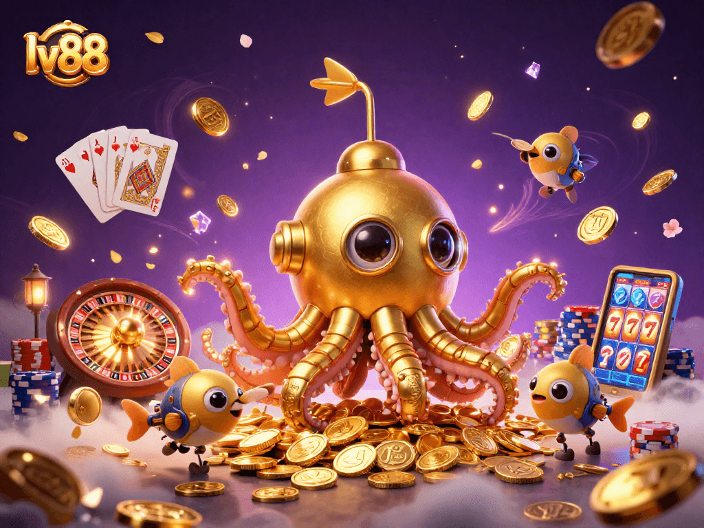 lv88 immerses players in a vibrant gambling world with exciting slot reels and golden treasures