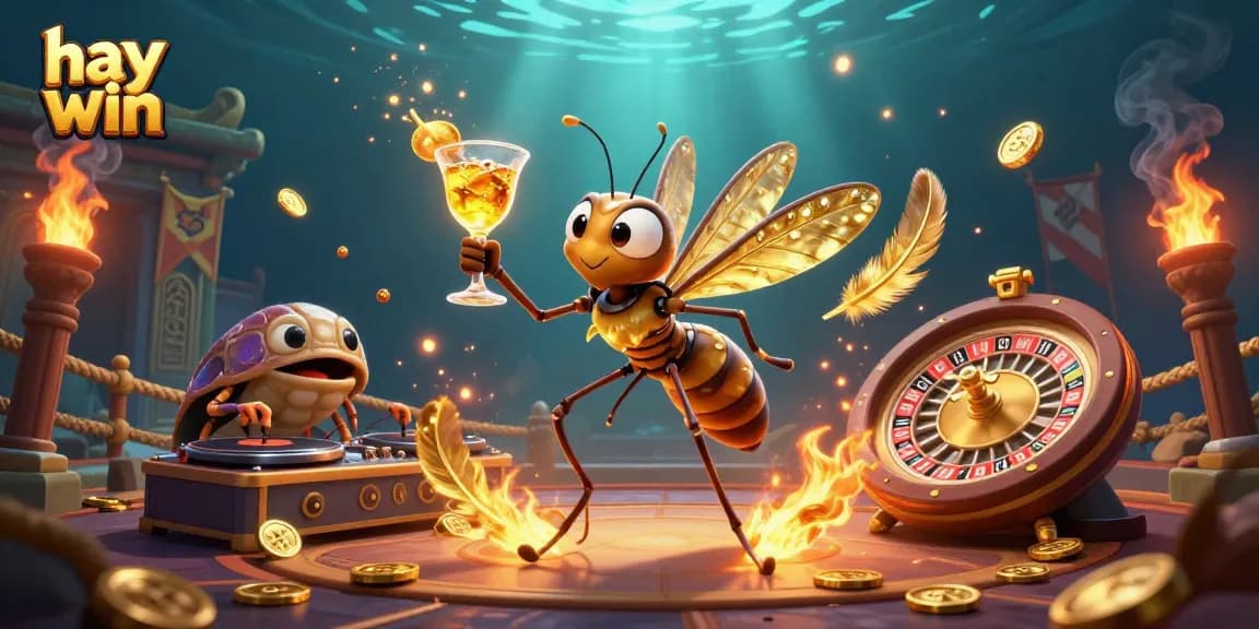 Experience the thrill of hay win with an engaging casino scene featuring unique characters and dynamic game elements.