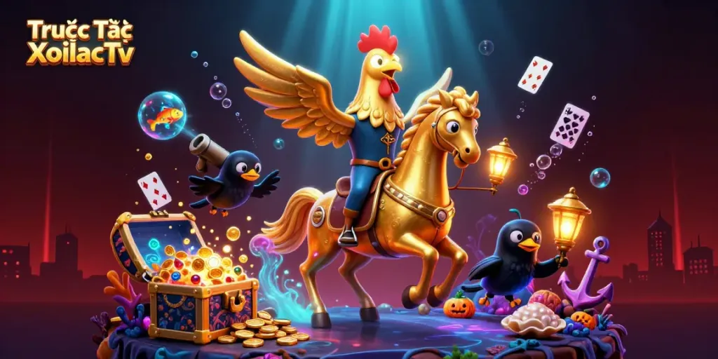 Experience Trực Tiếp XoilacTv with vibrant casino energy and 3D fantasy elements.