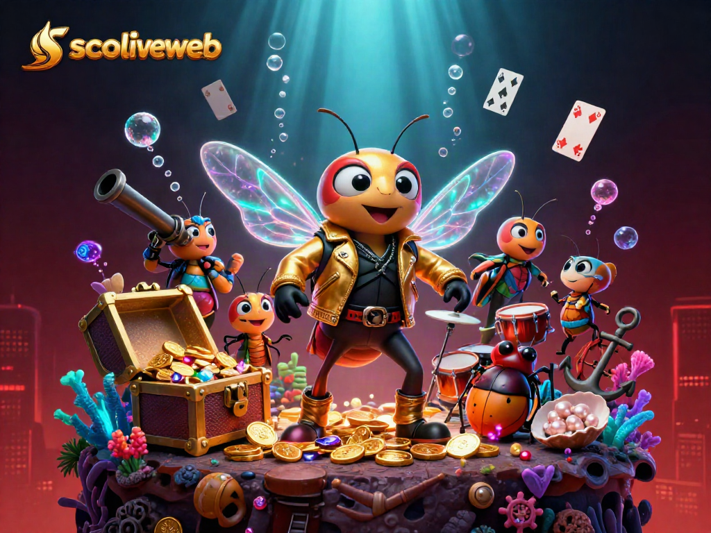 Experience thrilling matches on socoliveweb with vibrant imagery of a 3D cartoon rock star scene.
