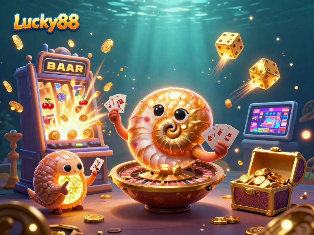 Experience Lucky88's thrilling slots with a giant nautilus roulette and treasure-filled jackpot.