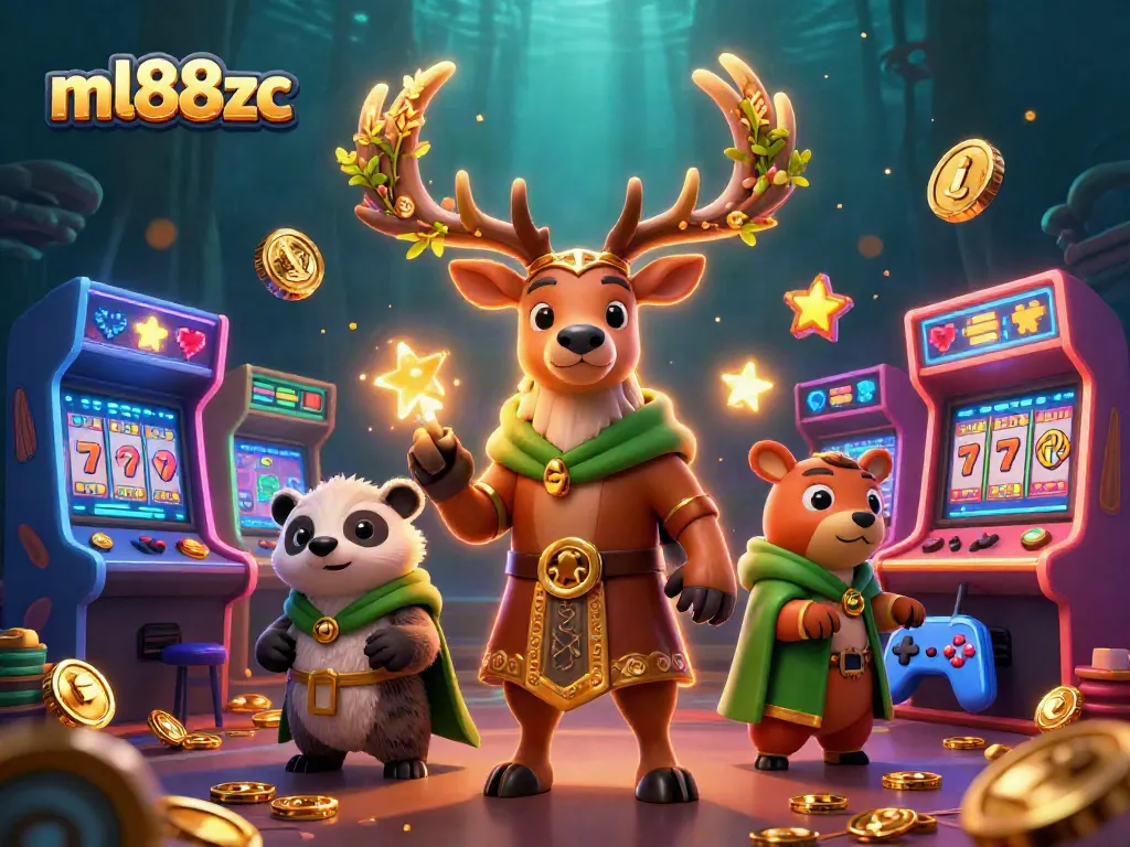 Experience thrilling wins at ml88zc with vibrant casino elements and enchanted characters.