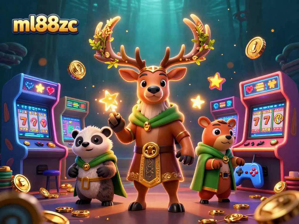 Experience thrilling wins at ml88zc with vibrant casino elements and enchanted characters.