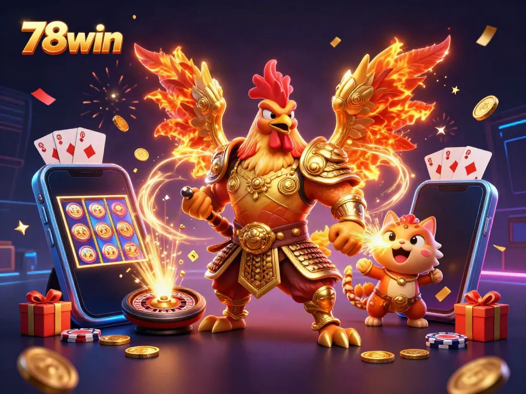 Experience the thrill of winning with 78win, featuring epic characters and vibrant casino elements.